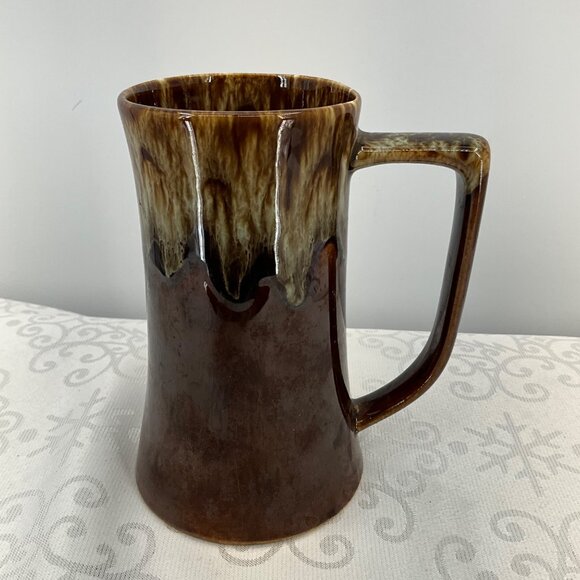 Vintage Brown Drip Glaze Ceramic Mug 5 3/4" - Picture 1 of 8